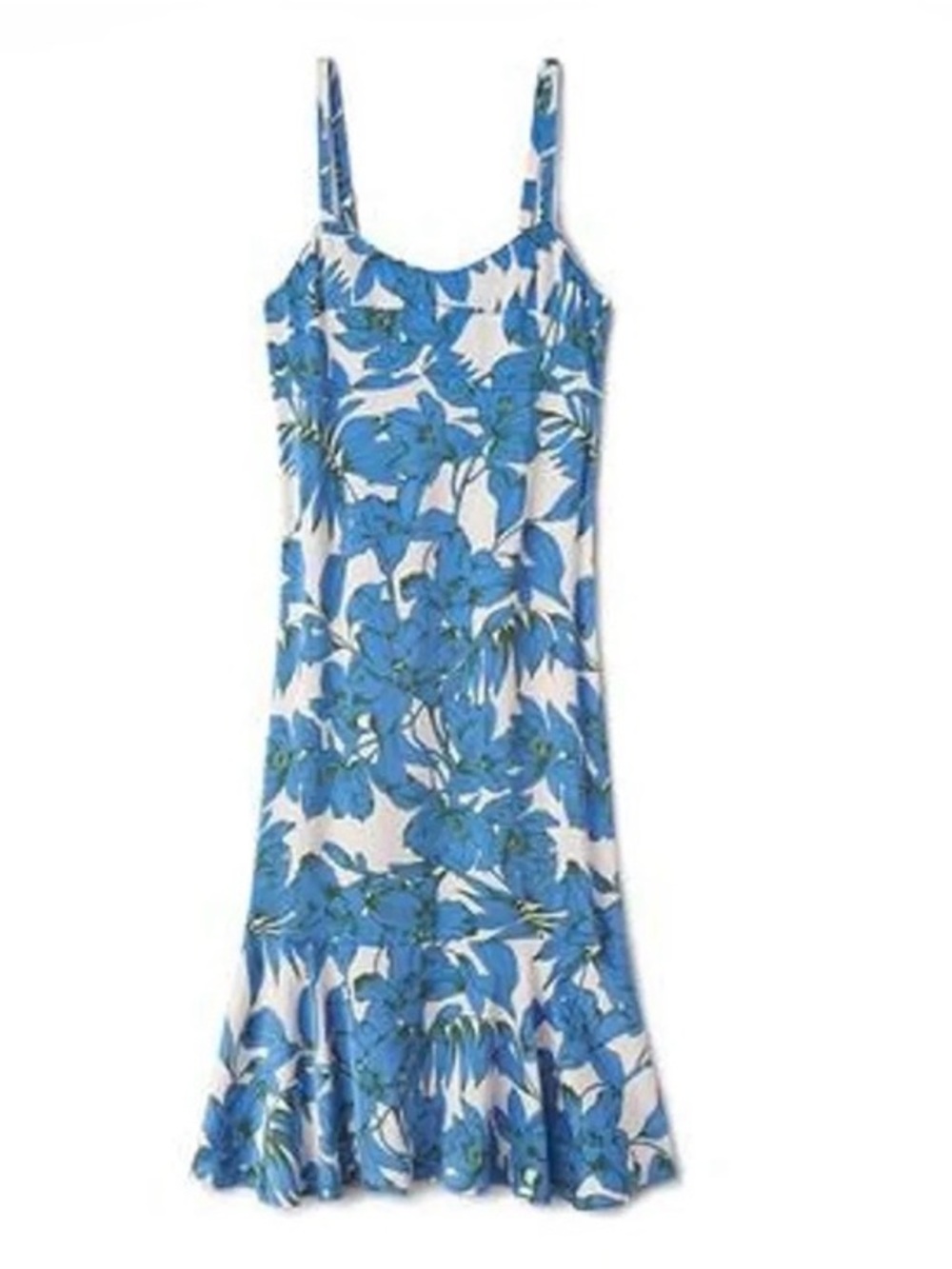 CAbi Botanical Blue Floral Midi Dress